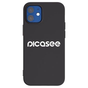 Picasee husă neagră din silicon pentru Apple iPhone 12 mini - Picasee - new logo - white