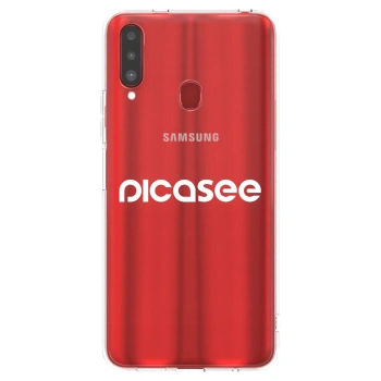 Picasee husă transparentă din silicon pentru Samsung Galaxy A20s - Picasee - new logo - white