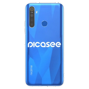 Picasee husă transparentă din silicon pentru Realme 5 - Picasee - new logo - white