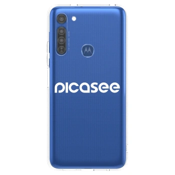 Husă pentru Motorola Moto G8 - Picasee - new logo - white