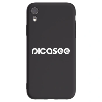 Picasee husă neagră din silicon pentru Apple iPhone XR - Picasee - new logo - white