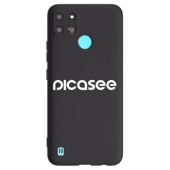 Picasee husă neagră din silicon pentru Realme C21Y - Picasee - new logo - white