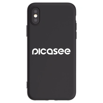 Picasee husă neagră din silicon pentru Apple iPhone X/XS - Picasee - new logo - white