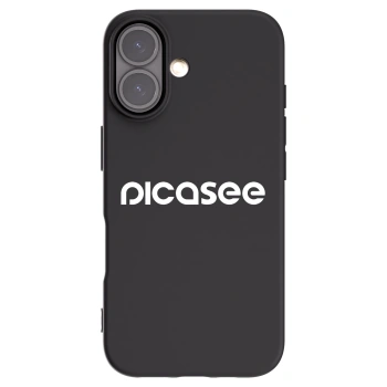 Picasee husă neagră din silicon pentru Apple iPhone 16 - Picasee - new logo - white