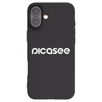 Picasee husă neagră din silicon pentru Apple iPhone 16 Plus - Picasee - new logo - white