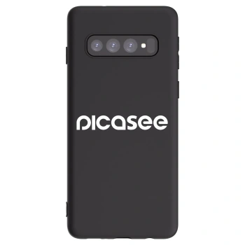 Picasee husă neagră din silicon pentru Samsung Galaxy S10 G973 - Picasee - new logo - white