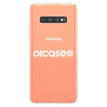 Picasee husă transparentă din silicon pentru Samsung Galaxy S10 Plus G975 - Picasee - new logo - white