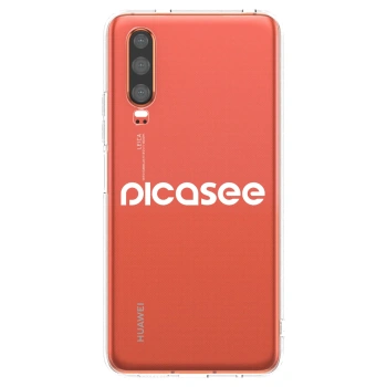 Picasee husă transparentă din silicon pentru Huawei P30 - Picasee - new logo - white