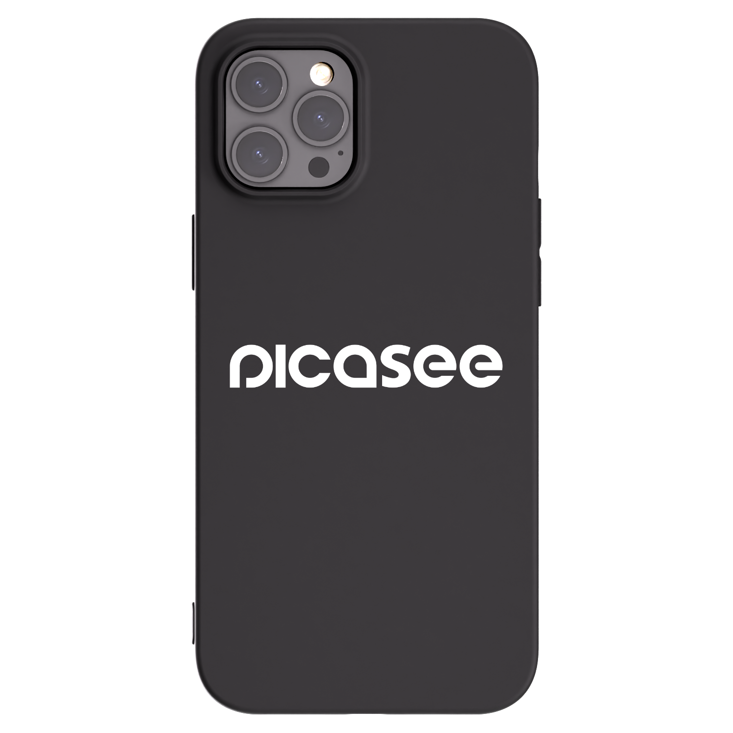 Picasee husă neagră din silicon pentru Apple iPhone 12 Pro Max - Picasee - new logo - white