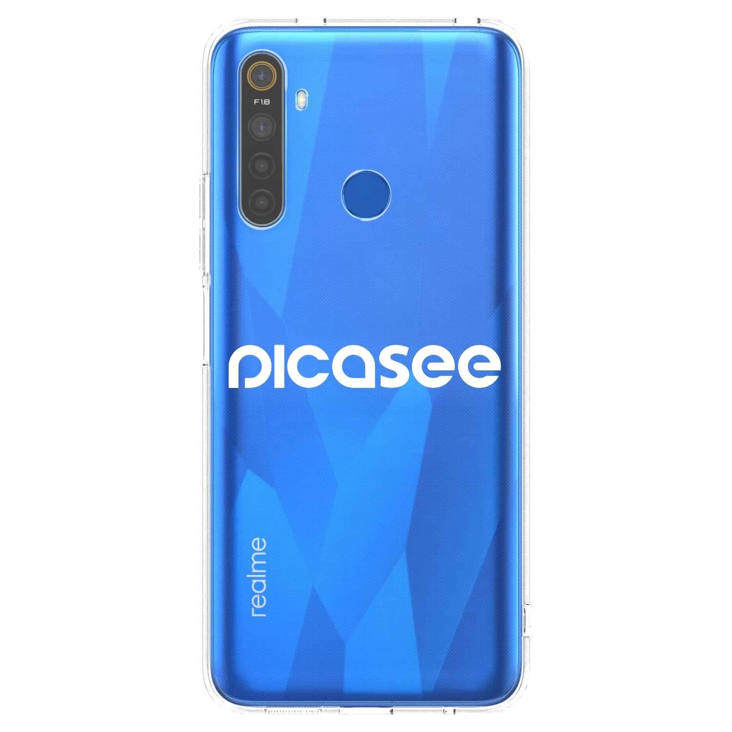Picasee husă transparentă din silicon pentru Realme 5 - Picasee - new logo - white