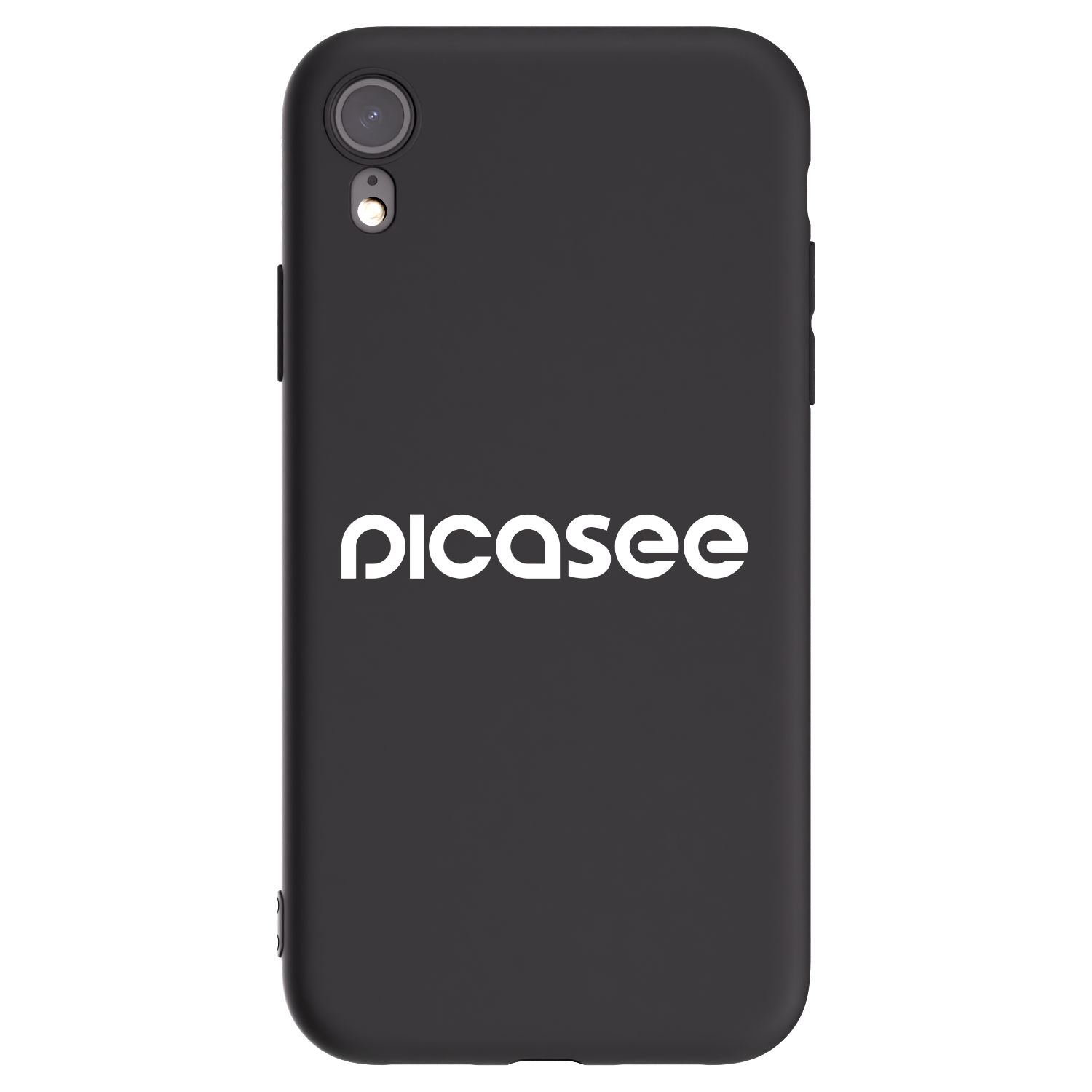 Picasee husă neagră din silicon pentru Apple iPhone XR - Picasee - new logo - white