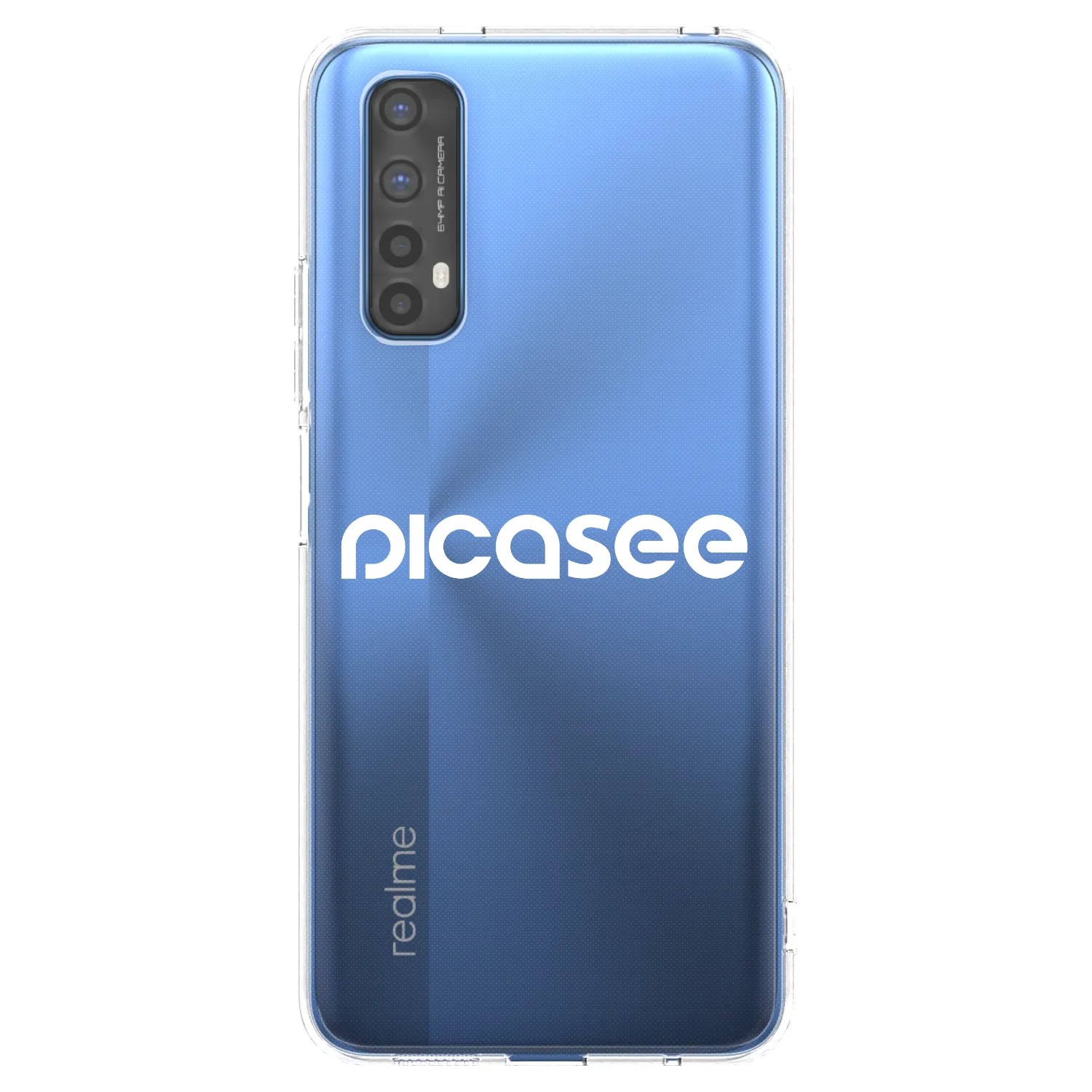 Picasee husă transparentă din silicon pentru Realme 7 - Picasee - new logo - white