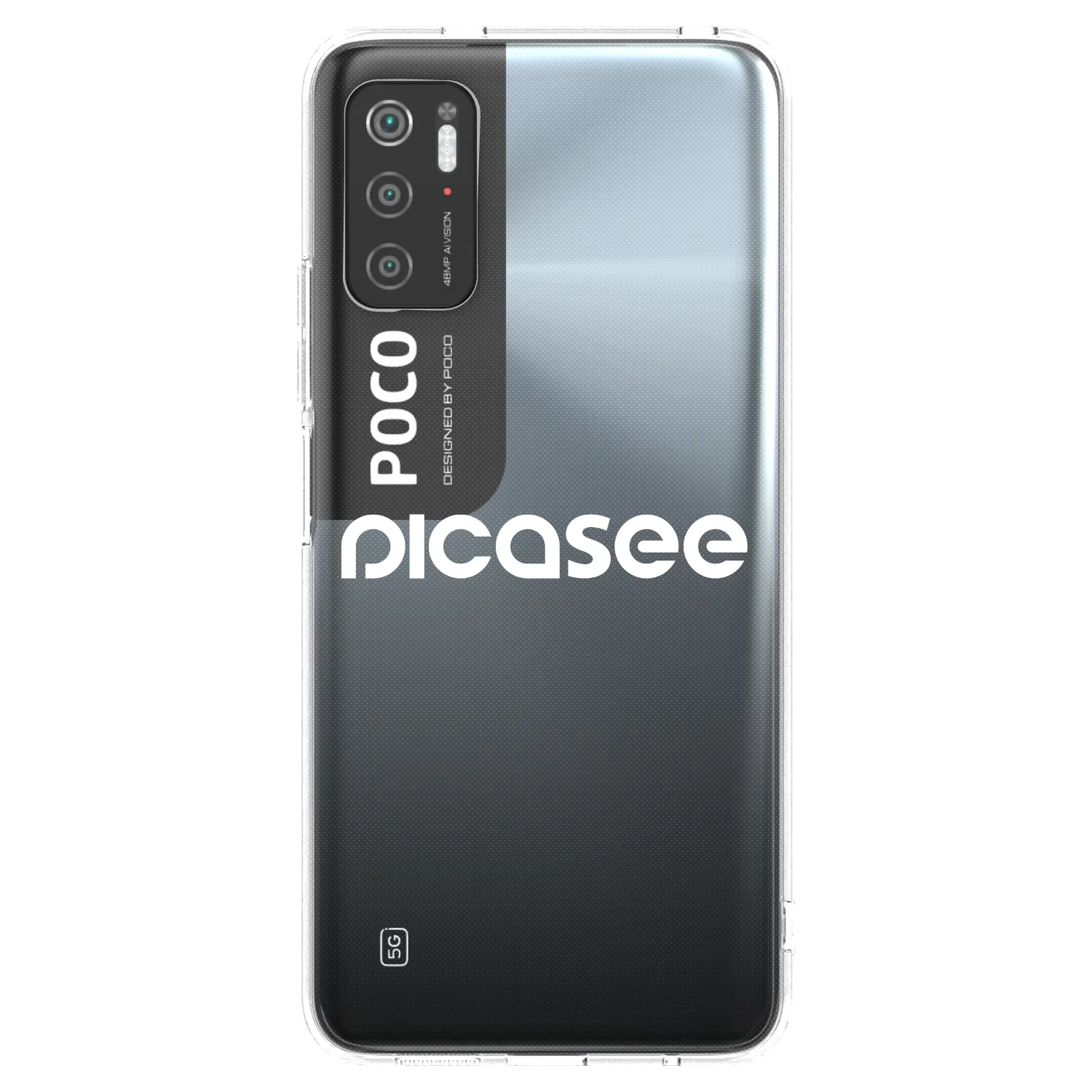 Picasee husă transparentă din silicon pentru Xiaomi Poco M3 Pro 5G - Picasee - new logo - white