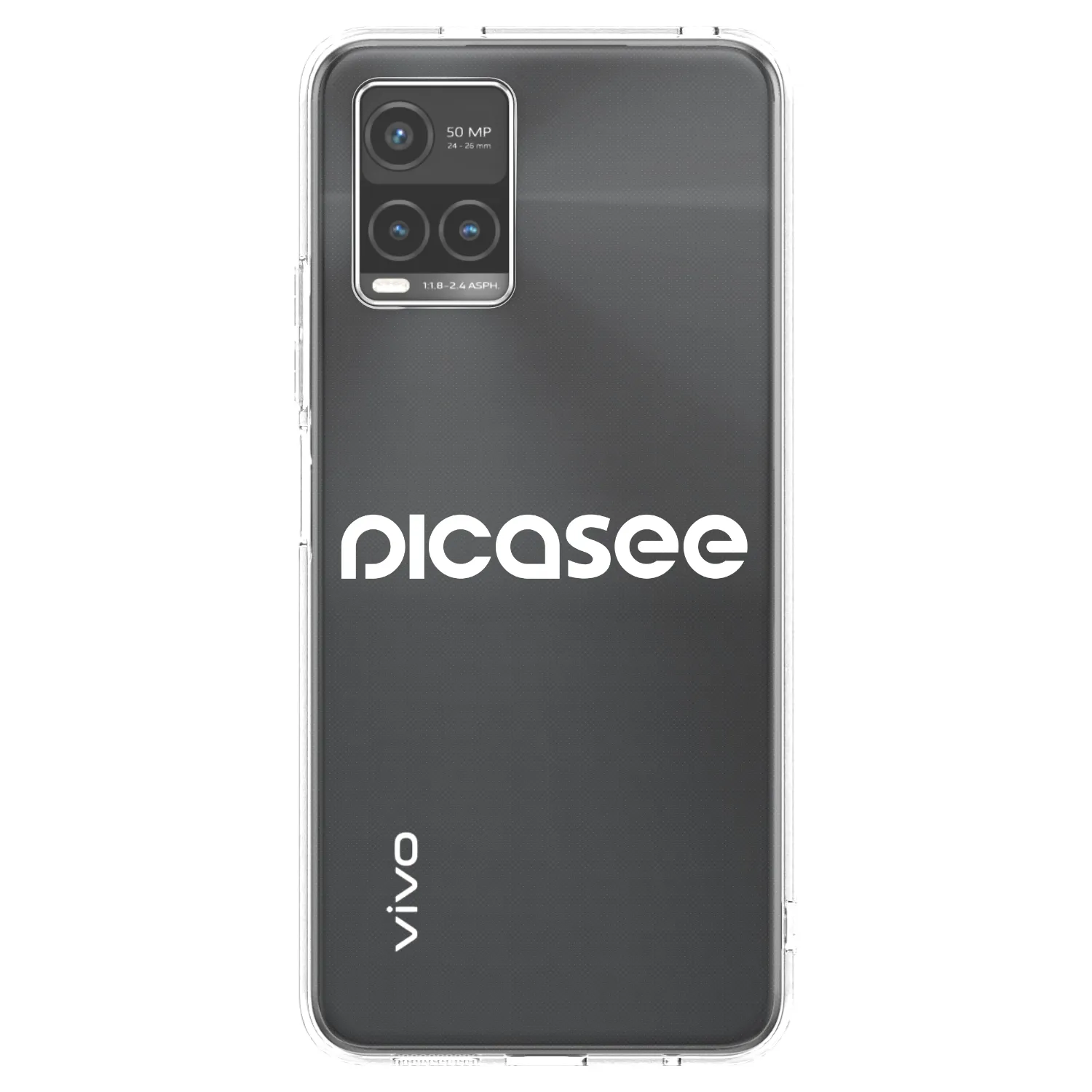 Picasee husă transparentă din silicon pentru Vivo Y33s - Picasee - new logo - white