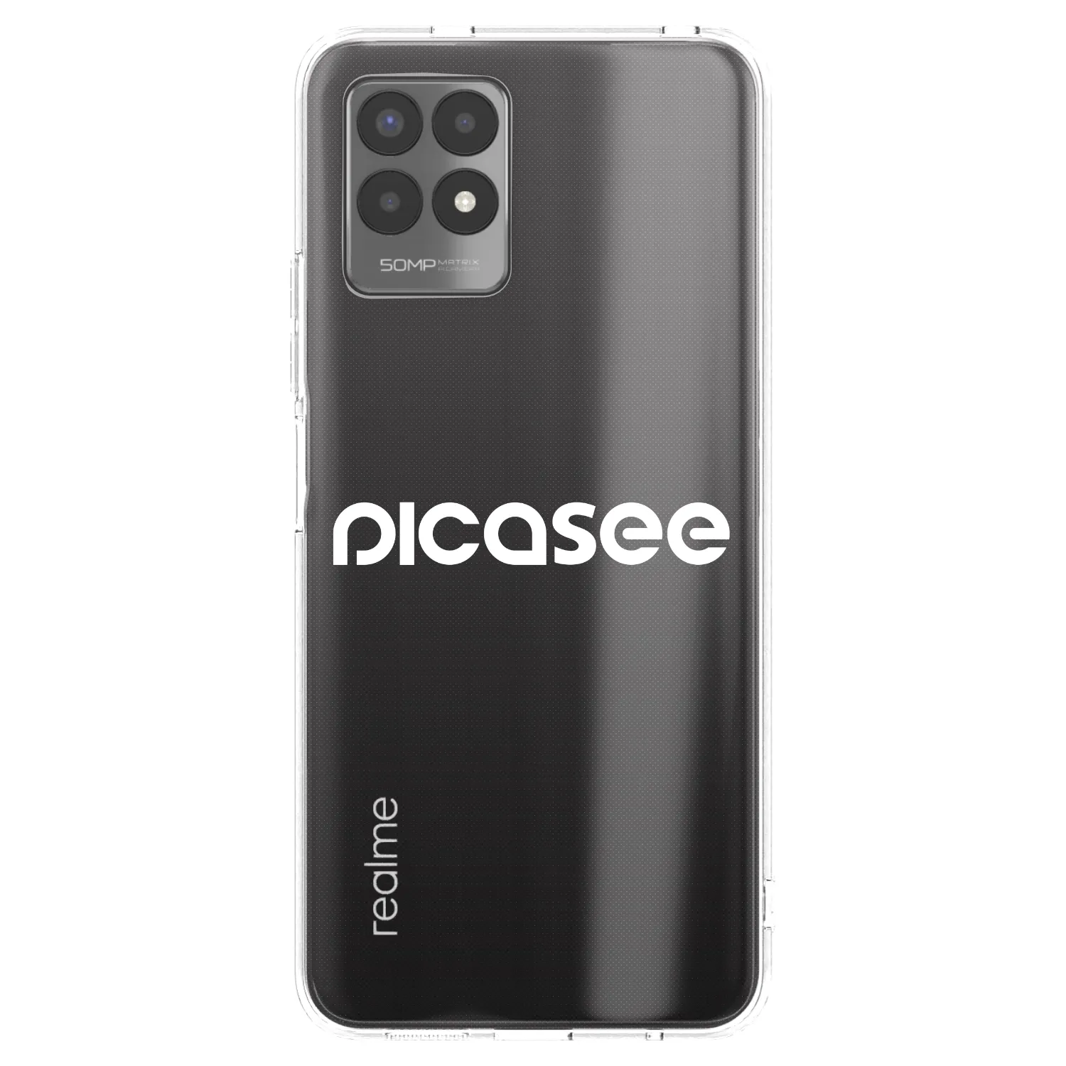 Picasee husă transparentă din silicon pentru Realme 8i - Picasee - new logo - white