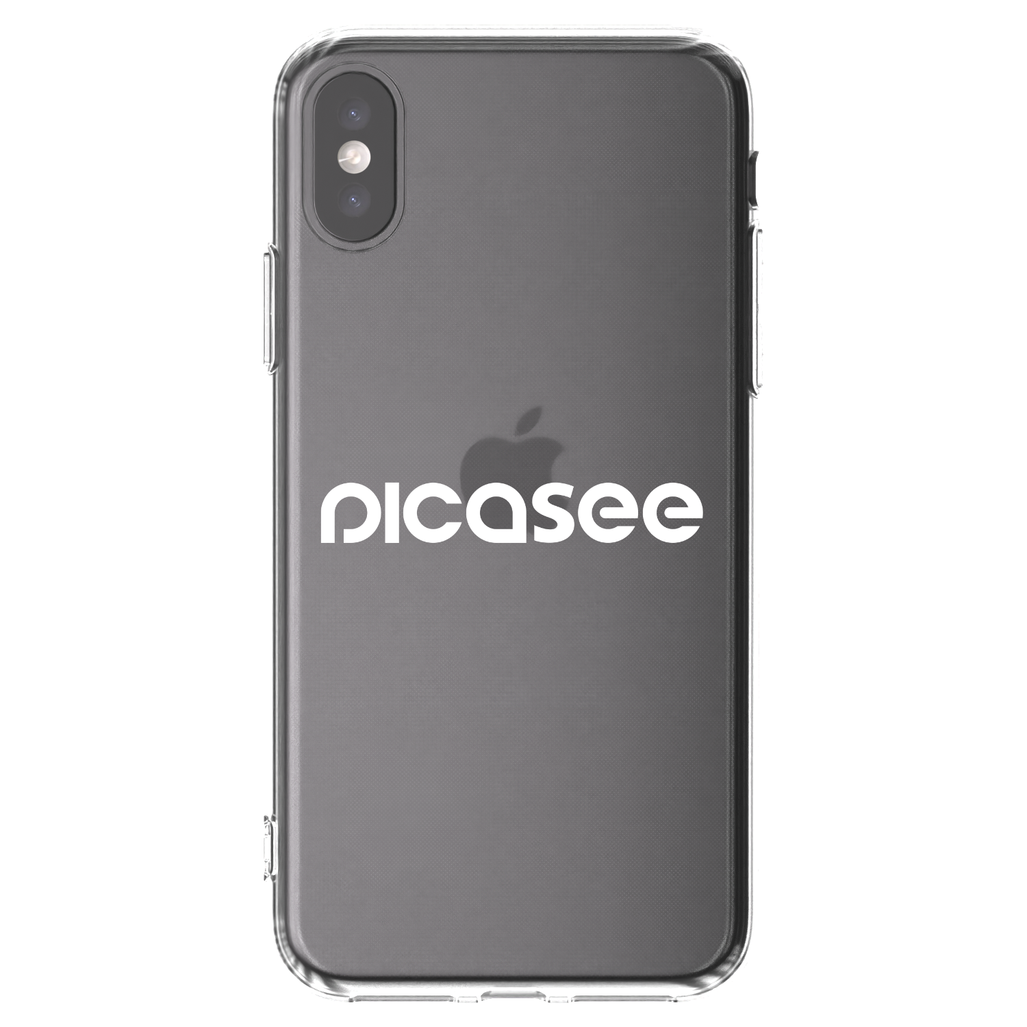 Picasee husă transparentă din silicon pentru Apple iPhone X/XS - Picasee - new logo - white