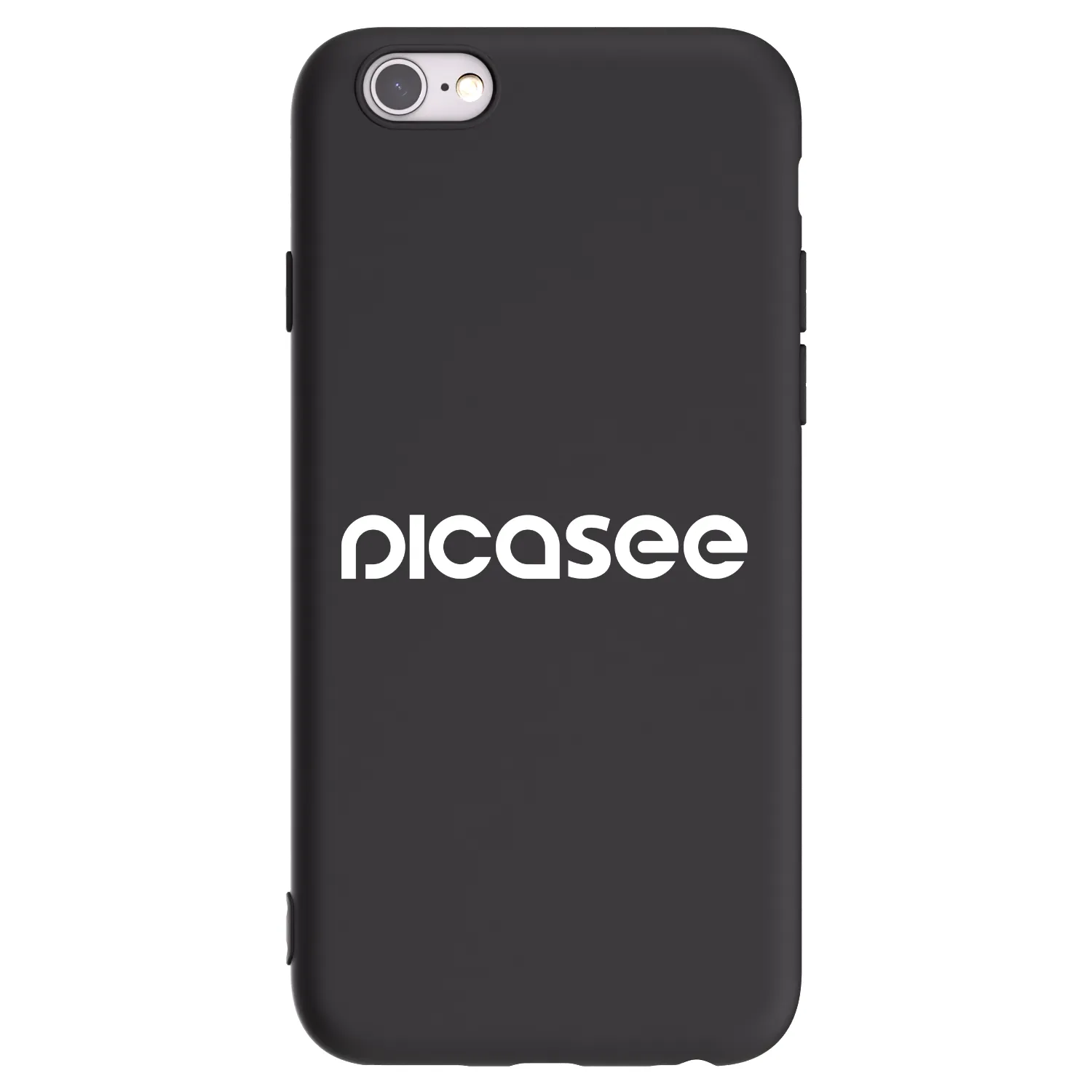 Picasee husă neagră din silicon pentru Apple iPhone 6/6S - Picasee - new logo - white