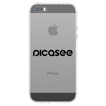 Picasee husă transparentă din silicon pentru Apple iPhone 5/5S/SE - Picasee - new logo - black