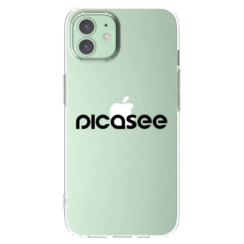 Picasee husă transparentă din silicon pentru Apple iPhone 12 - Picasee - new logo - black