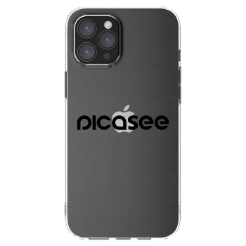 Picasee husă transparentă din silicon pentru Apple iPhone 12 Pro Max - Picasee - new logo - black