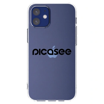 Picasee husă transparentă din silicon pentru Apple iPhone 12 mini - Picasee - new logo - black