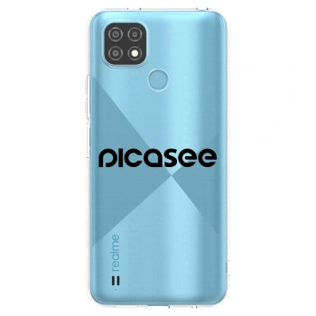 Picasee husă transparentă din silicon pentru Realme C21 - Picasee - new logo - black