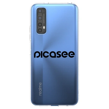 Picasee husă transparentă din silicon pentru Realme 7 - Picasee - new logo - black