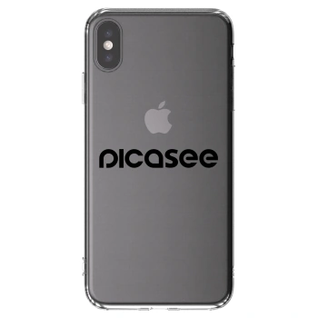 Picasee husă transparentă din silicon pentru Apple iPhone XS Max - Picasee - new logo - black