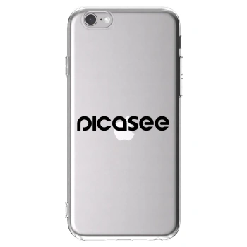 Picasee husă transparentă din silicon pentru Apple iPhone 6/6S - Picasee - new logo - black