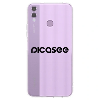 Picasee husă transparentă din silicon pentru Honor 8X - Picasee - new logo - black