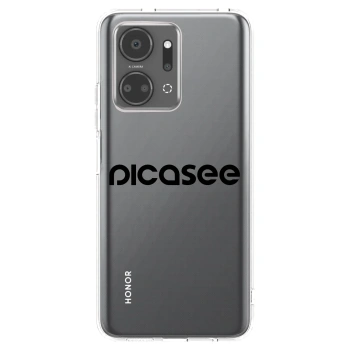 Picasee husă transparentă din silicon pentru Honor X7a - Picasee - new logo - black