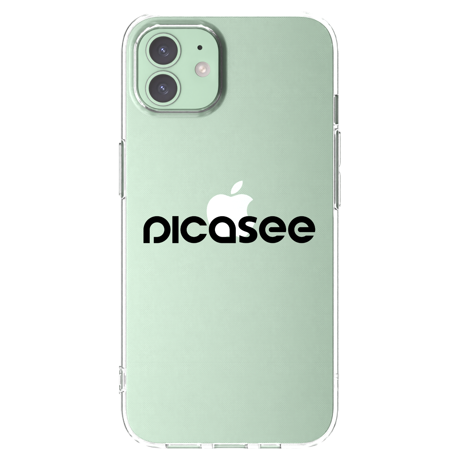 Picasee husă transparentă din silicon pentru Apple iPhone 12 - Picasee - new logo - black