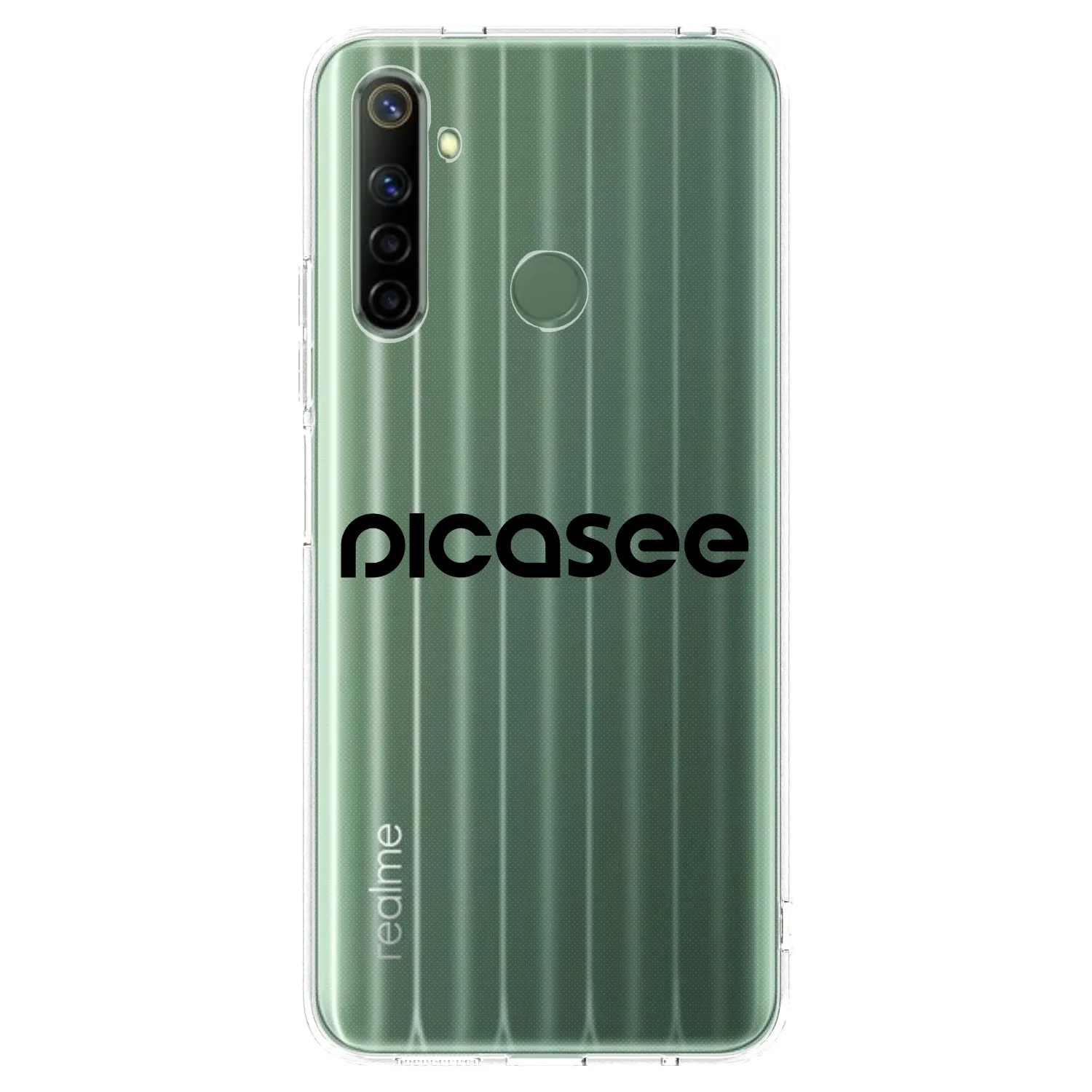 Picasee husă transparentă din silicon pentru Realme 6i - Picasee - new logo - black
