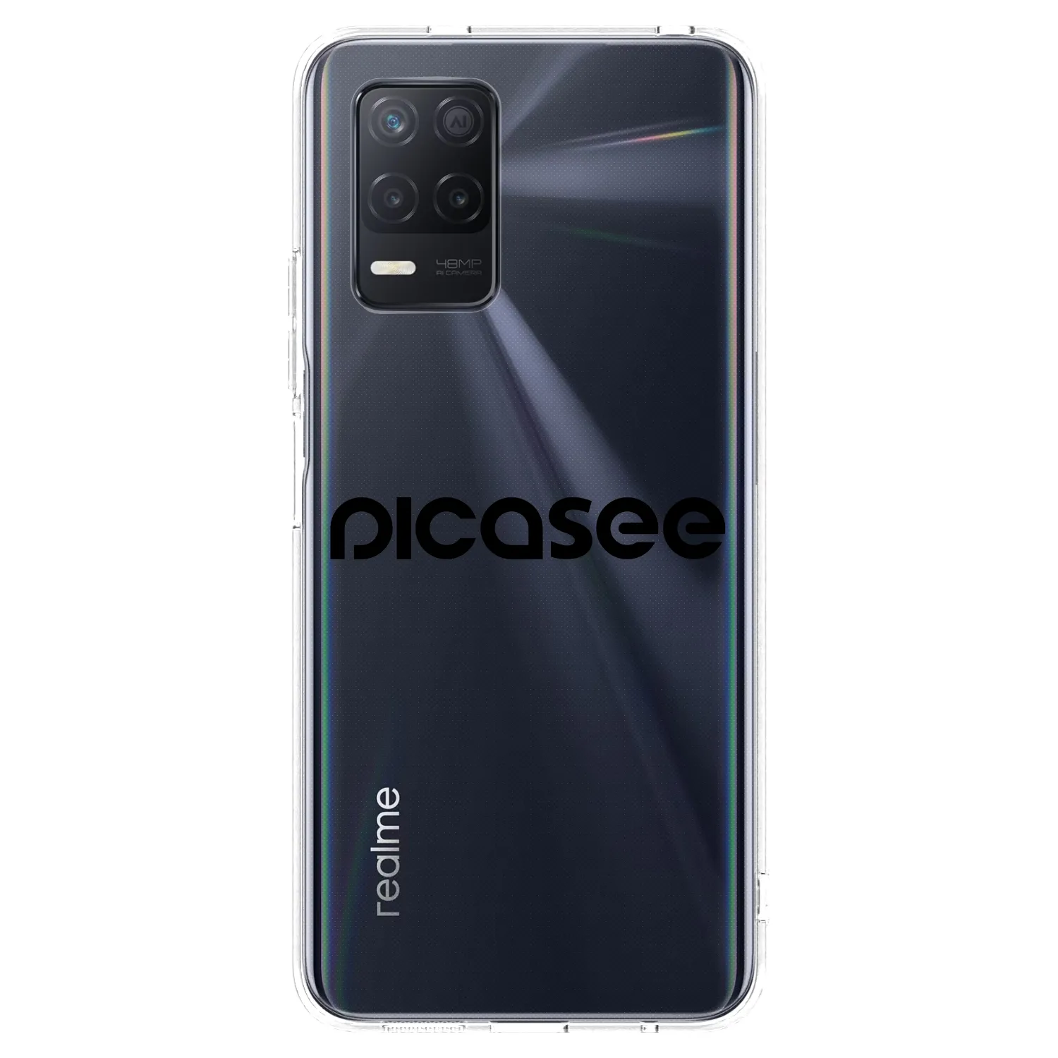 Picasee husă transparentă din silicon pentru Realme 8 5G - Picasee - new logo - black