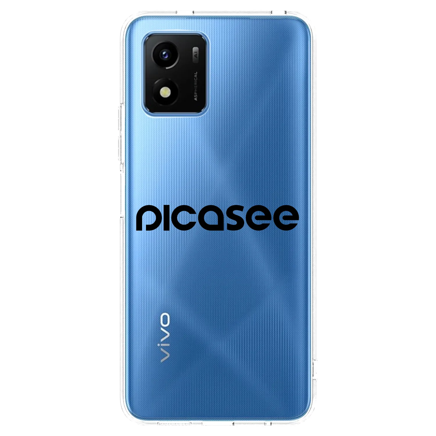 Picasee husă transparentă din silicon pentru Vivo Y01 - Picasee - new logo - black