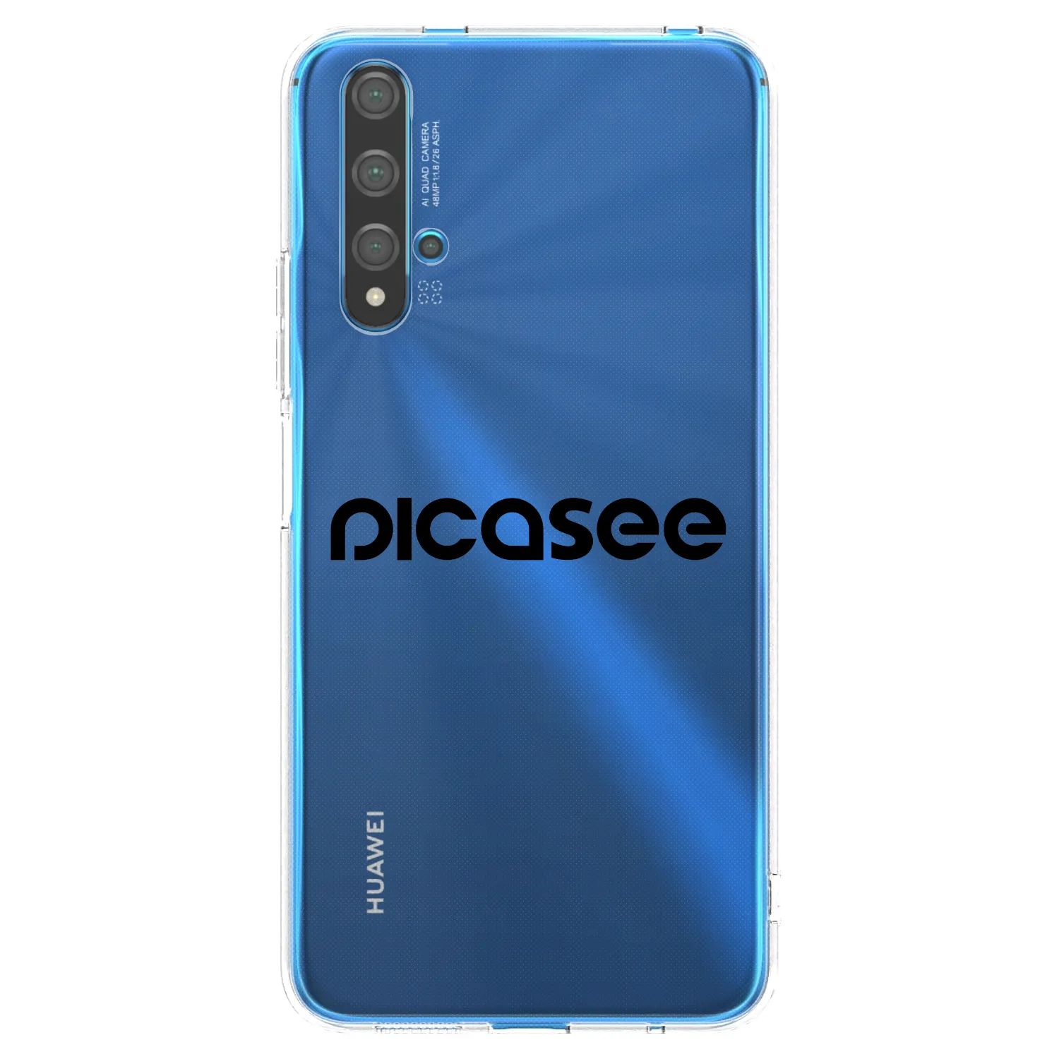 Picasee husă transparentă din silicon pentru Huawei Nova 5T - Picasee - new logo - black