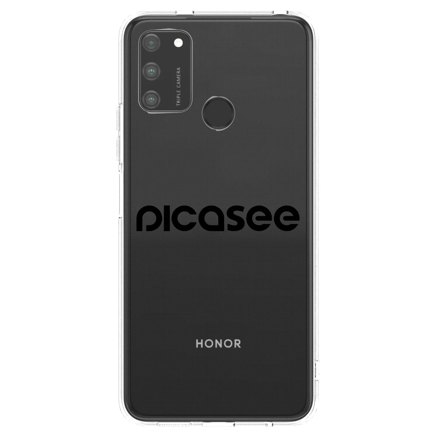 Picasee husă transparentă din silicon pentru Honor 9A - Picasee - new logo - black