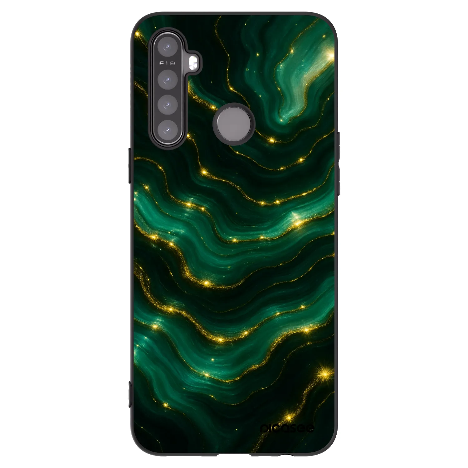 Picasee husă neagră din silicon pentru Realme 5 - Emerald