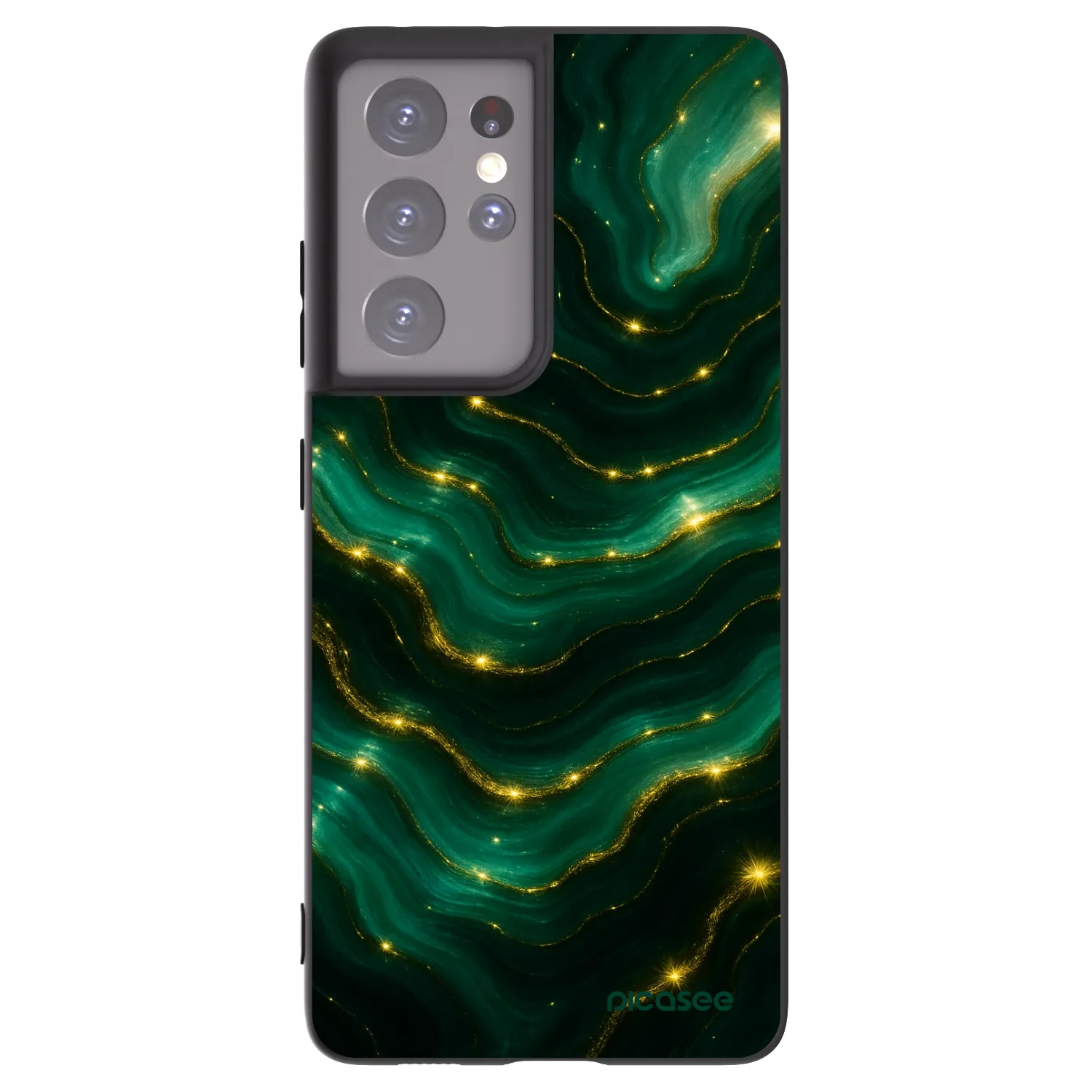 Picasee husă neagră din silicon pentru Samsung Galaxy S21 Ultra 5G G998B - Emerald