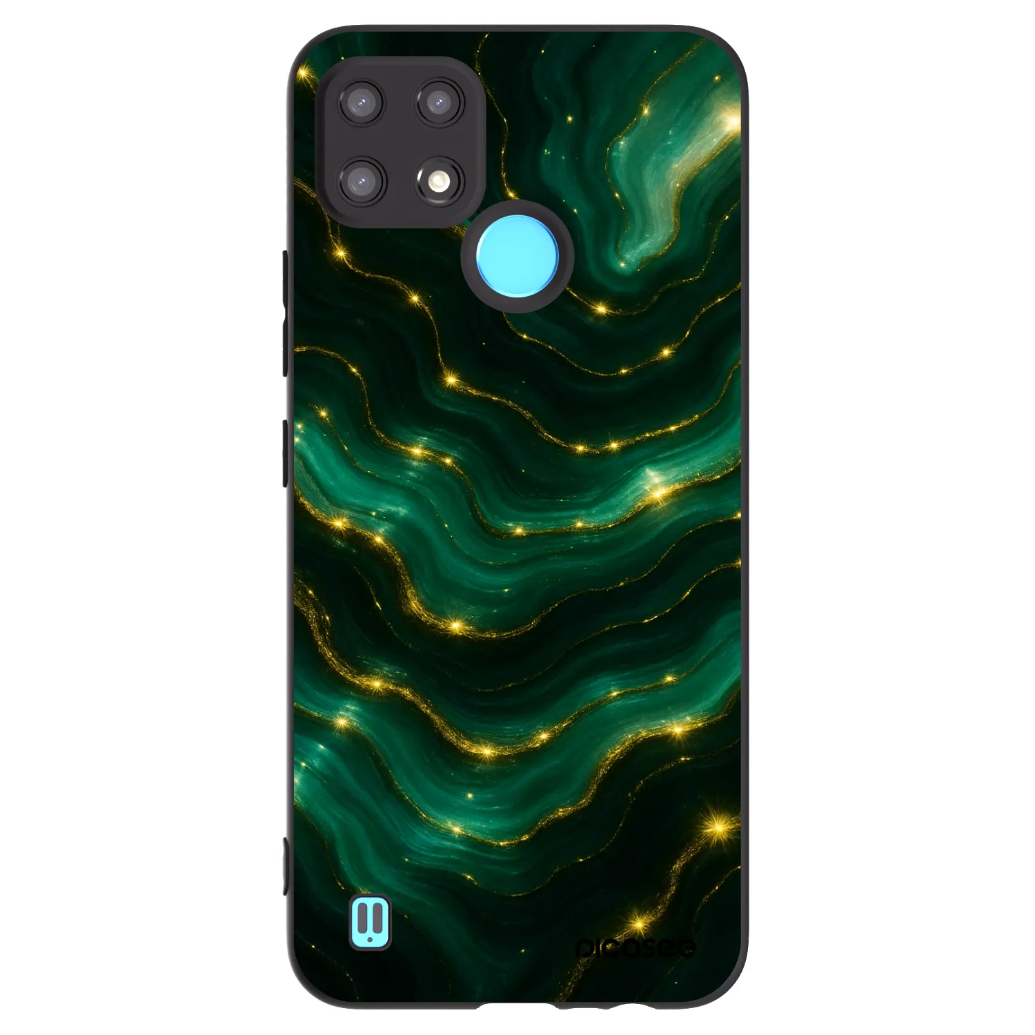 Picasee husă neagră din silicon pentru Realme C21 - Emerald