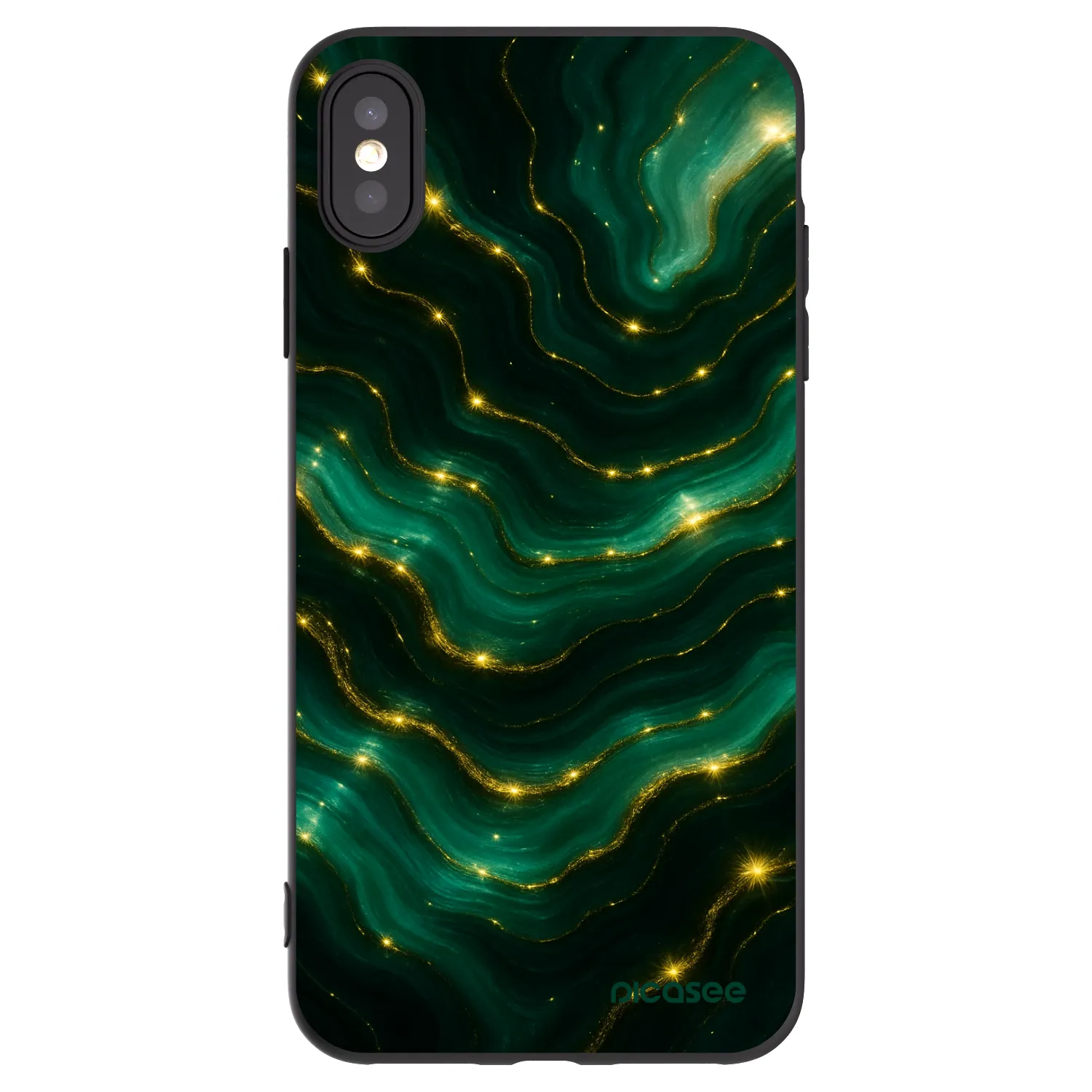 Picasee husă neagră din silicon pentru Apple iPhone XS Max - Emerald