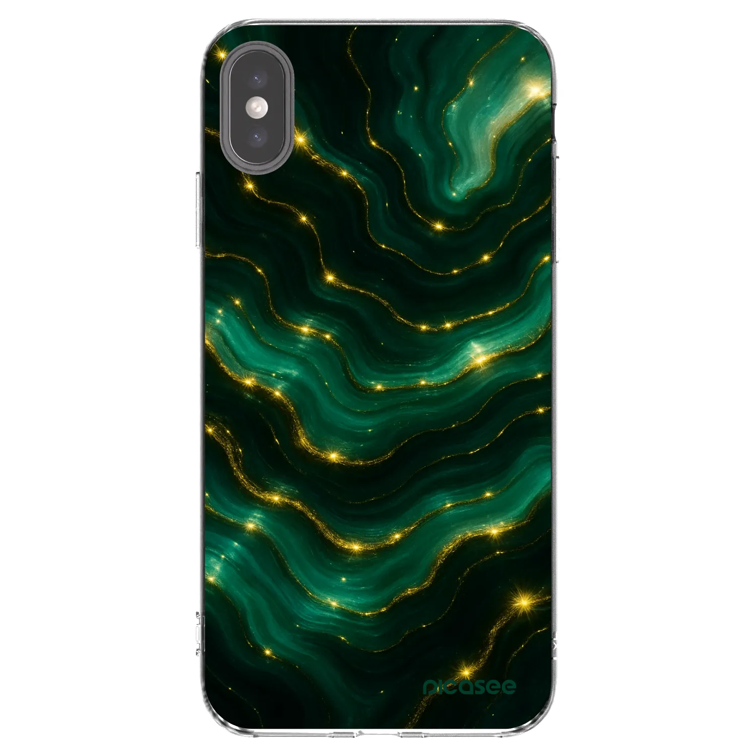 Picasee husă transparentă din silicon pentru Apple iPhone XS Max - Emerald