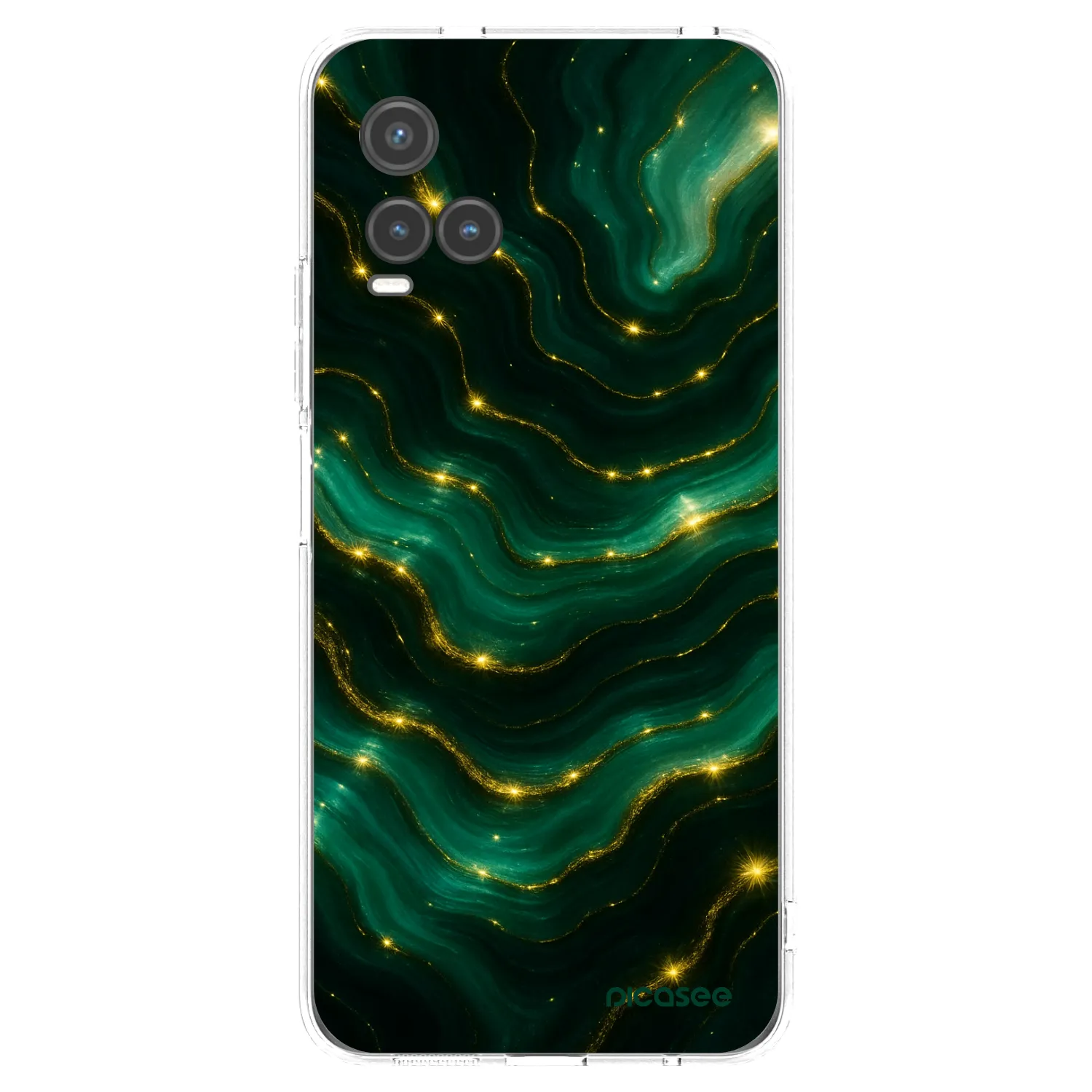 Picasee husă transparentă din silicon pentru Vivo Y33s - Emerald
