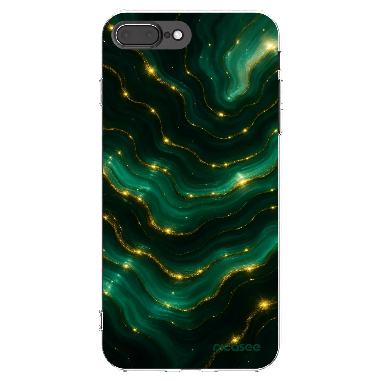 Picasee husă transparentă din silicon pentru Apple iPhone 7 Plus - Emerald