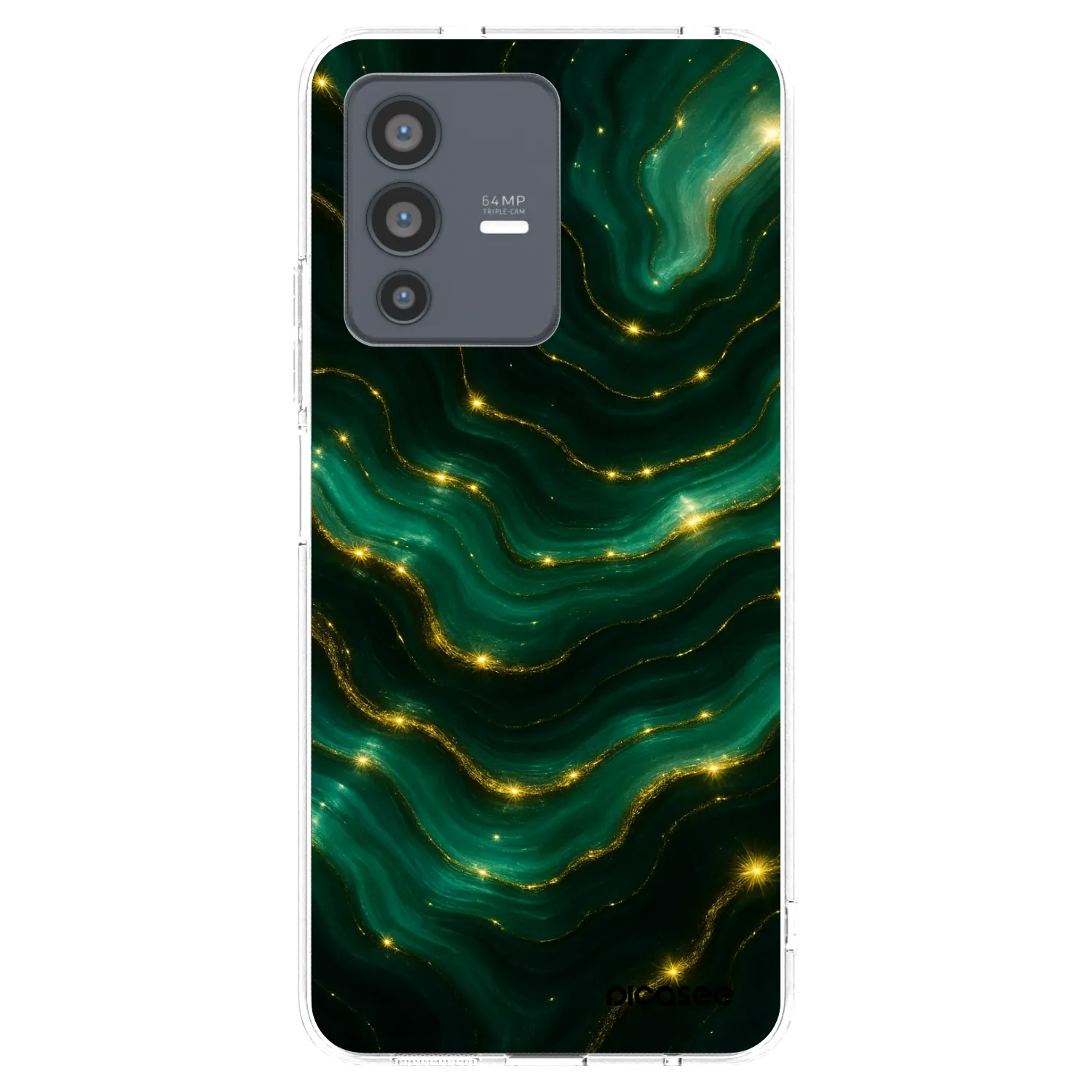 Picasee husă transparentă din silicon pentru Vivo V23 5G - Emerald
