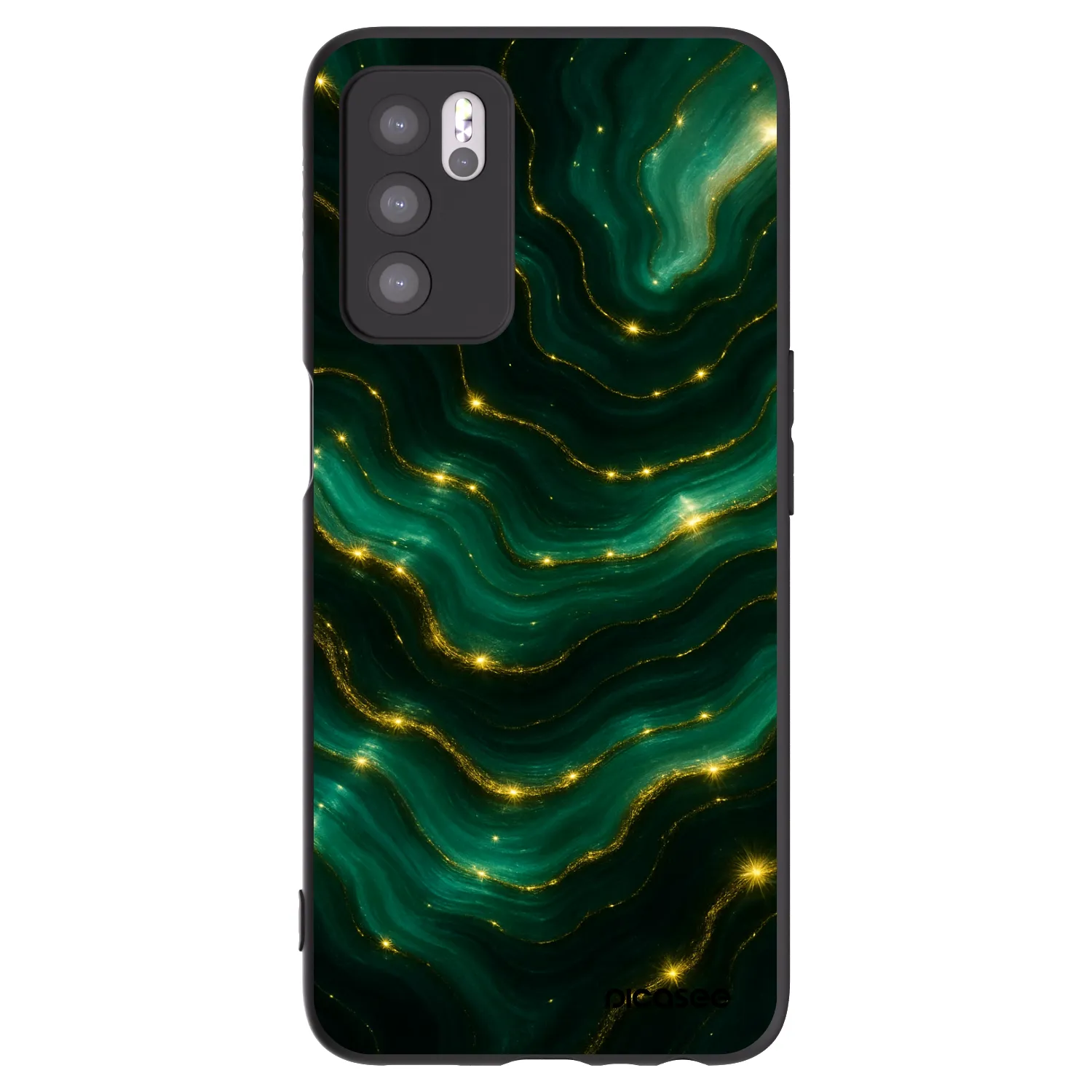 Picasee husă neagră din silicon pentru OPPO A16s - Emerald