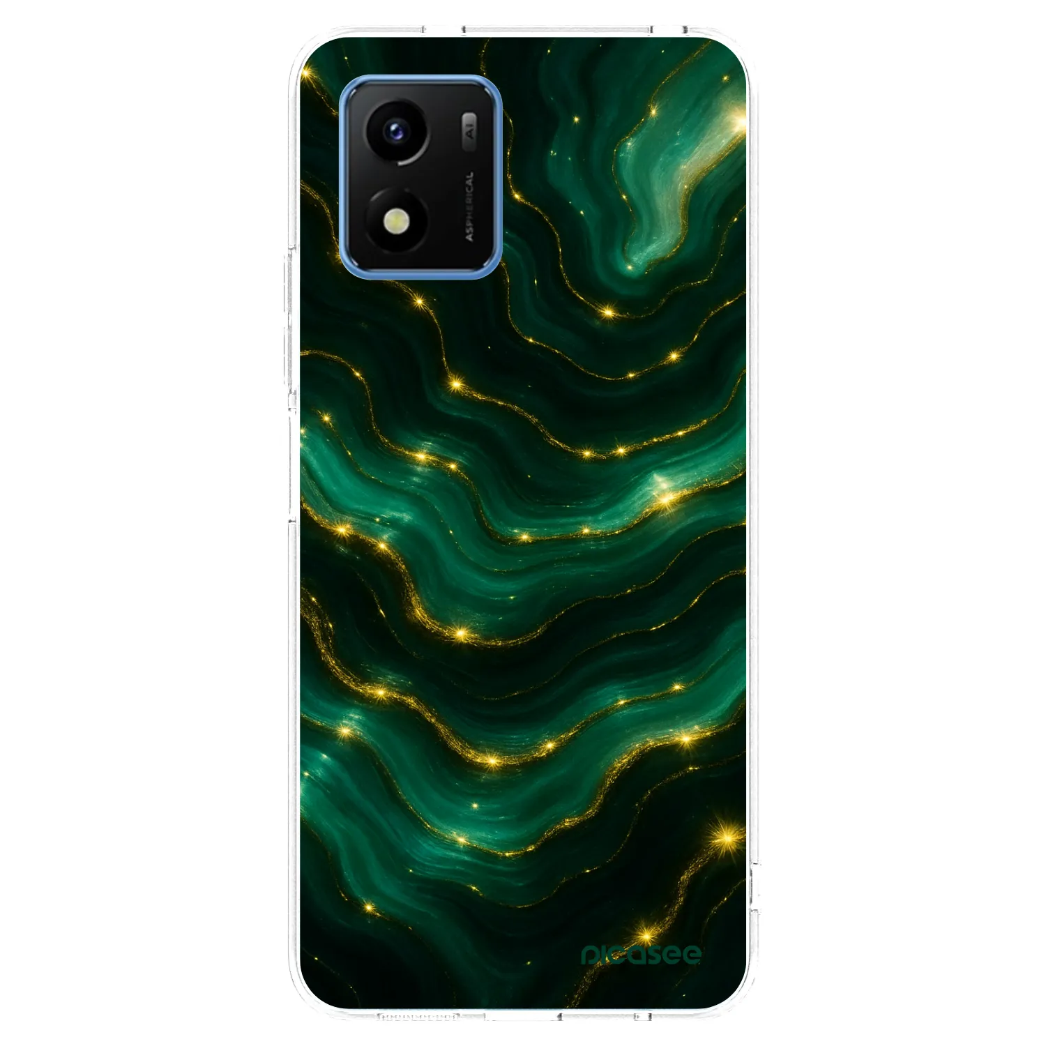 Picasee husă transparentă din silicon pentru Vivo Y01 - Emerald