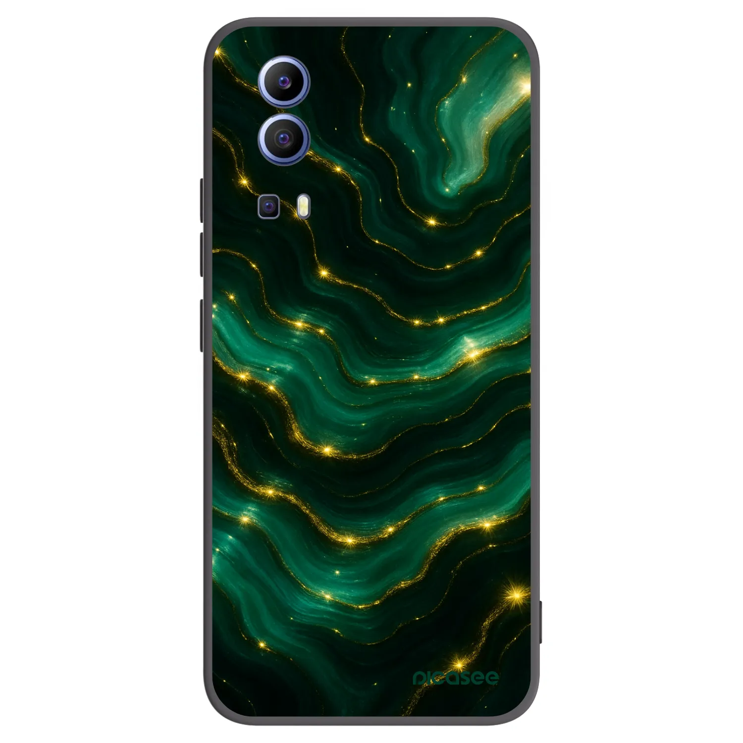 Picasee husă neagră din silicon pentru Vivo Y52 5G - Emerald