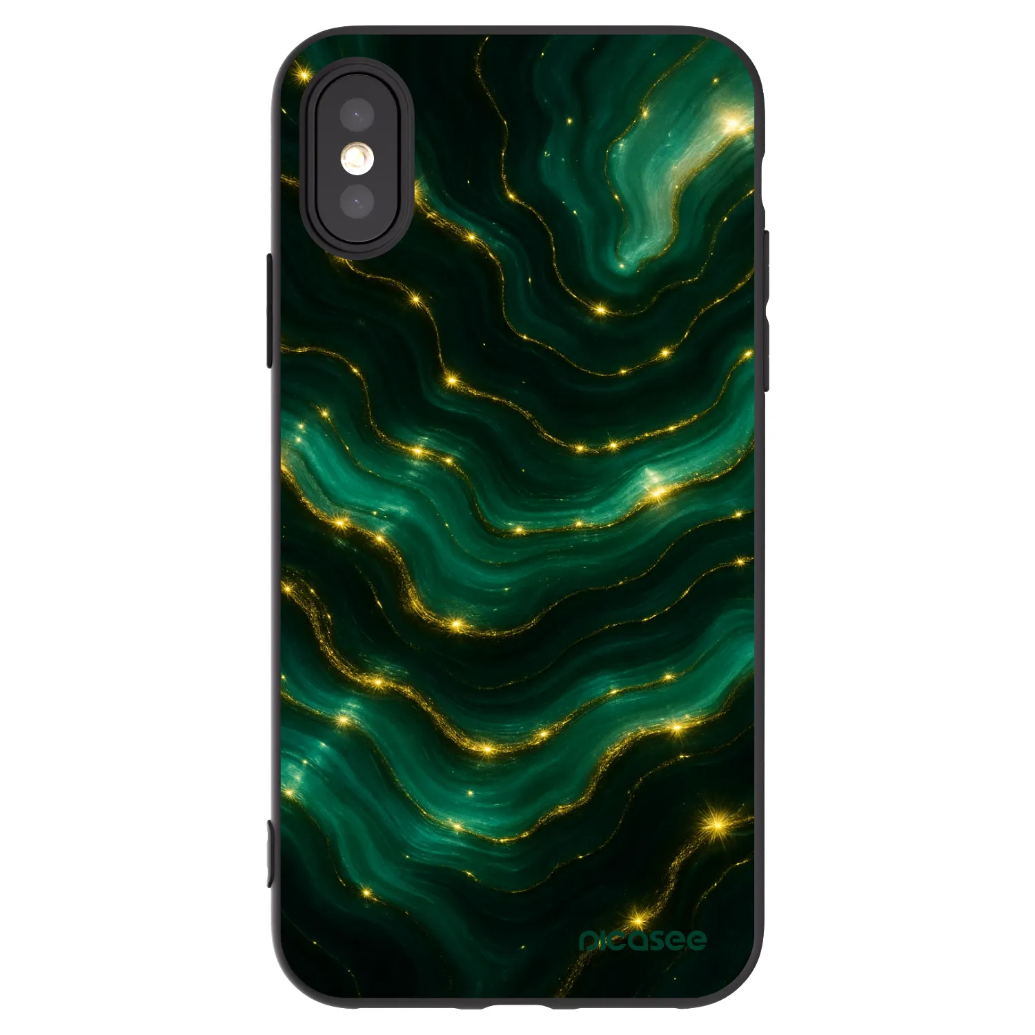 Picasee husă neagră din silicon pentru Apple iPhone X/XS - Emerald