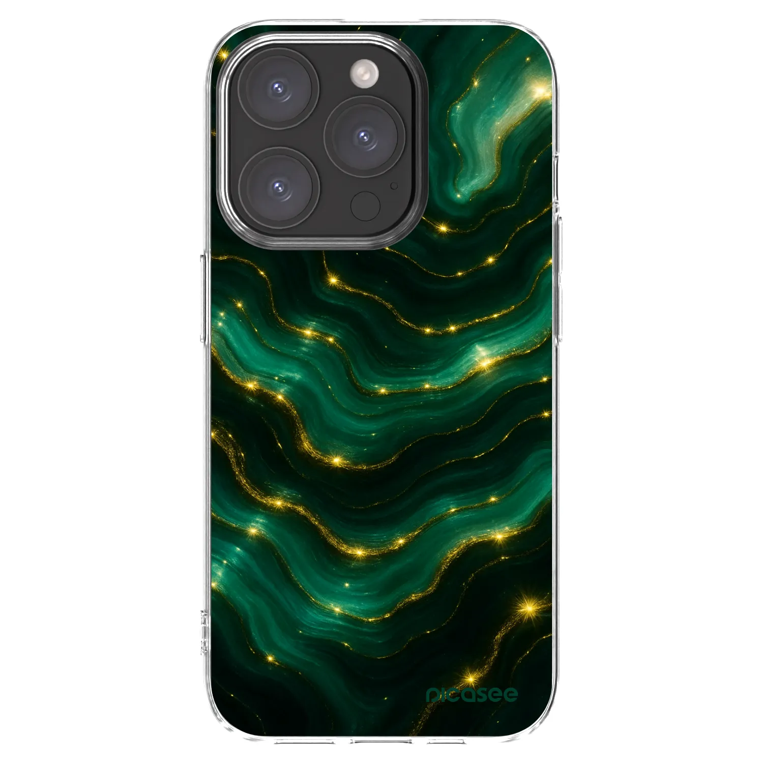 Picasee husă transparentă din silicon pentru Apple iPhone 15 Pro - Emerald
